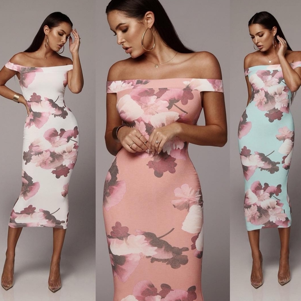 Jlux Label Pink Floral Midi Dress